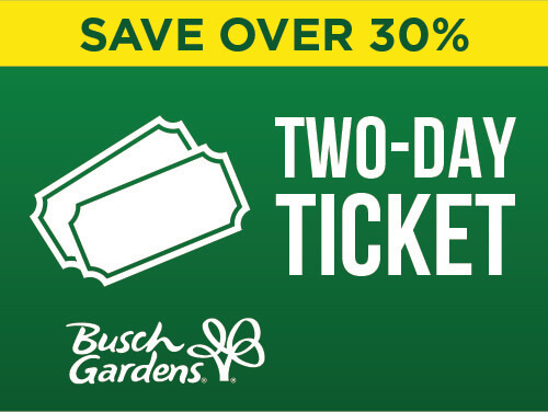 Busch Gardens & Water Country USA Group 2-Day Ticket