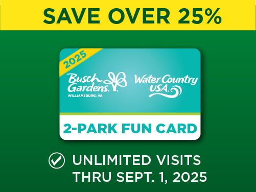 Busch Gardens Williamsburg & Water Country USA 2-Park Fun Card