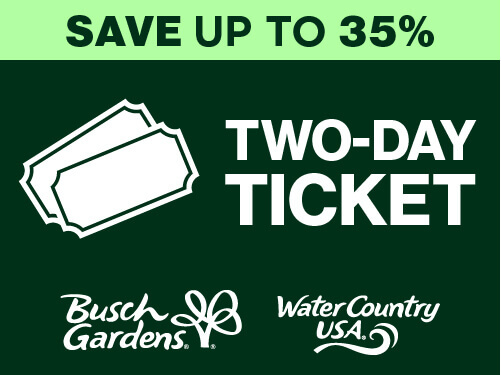 Busch Gardens Williamsburg & Water Country USA Two-Day Ticket