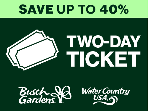 Busch Gardens Williamsburg & Water Country USA Two-Day Ticket