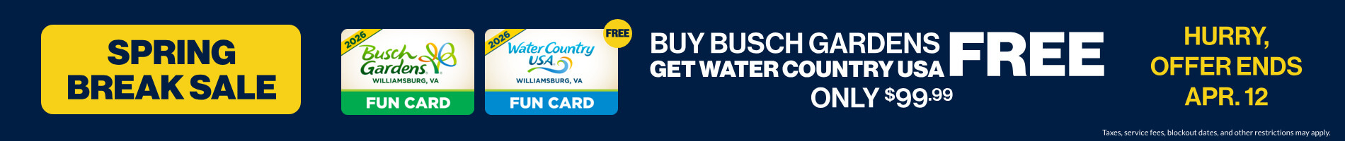 Buy Busch Gardens Get Water Country USA FREE Only $99.99