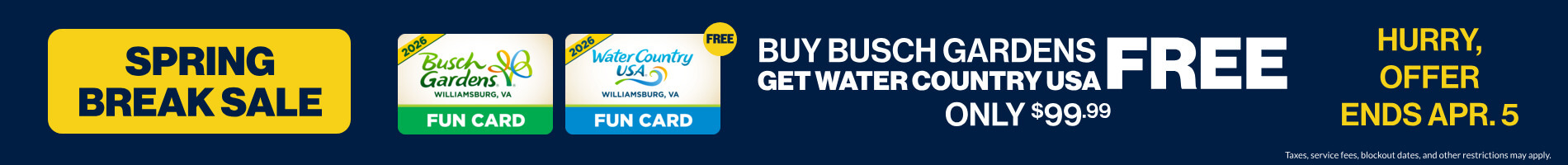 Buy Busch Gardens Get Water Country USA FREE Only $99.99