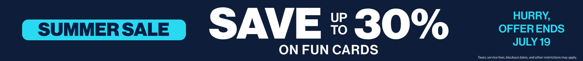 Summer Sale: Save up to 30% on Fun Cards