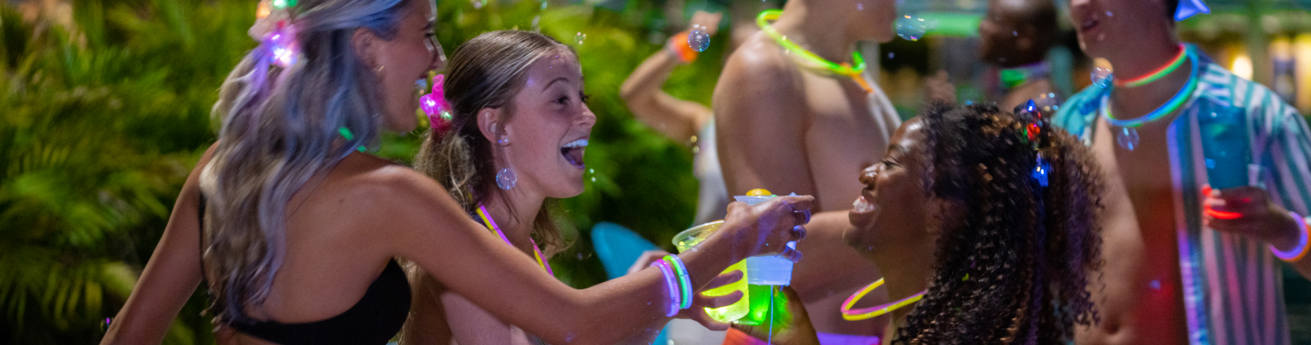 Young adults in bathing suits at Water Country USA