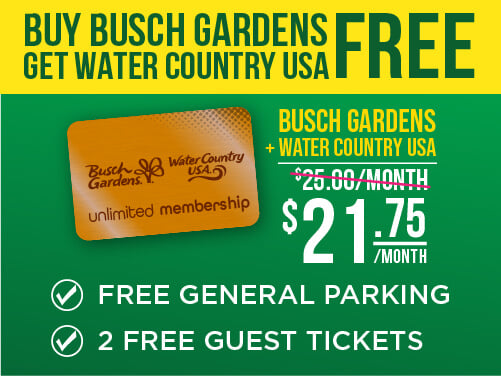 Busch Gardens Williamsburg & Water Country USA Spring Break Sale