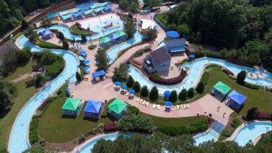 Ariel view of Hubba Hubba Highway at Water Country USA. 